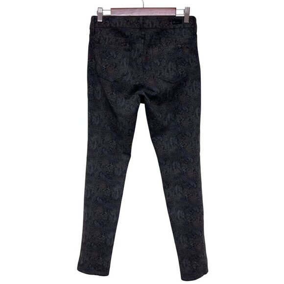 Kut from the Kloth Women's Snakeskin Pattern Black Pants Skinny Size 6 Rayon - Picture 4 of 12